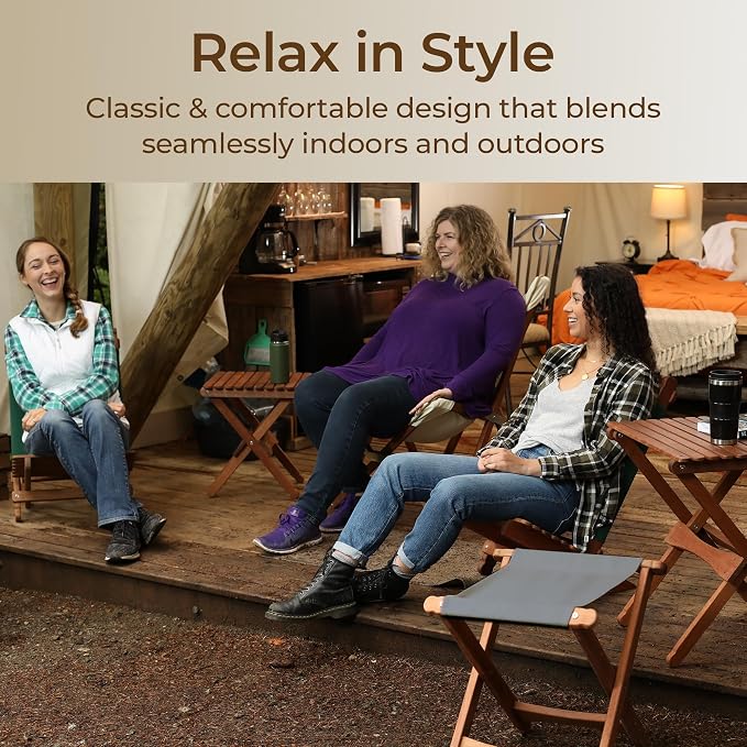 BYER OF MAINE Pangean Folding Stool – Canvas Camp & Wood Camp Stool - Image 6