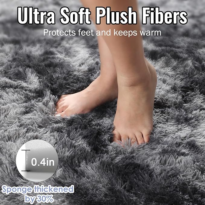 PAGISOFE Abstract Shaggy Area Rug 4' x 6' Plush Furry Rugs - Image 2