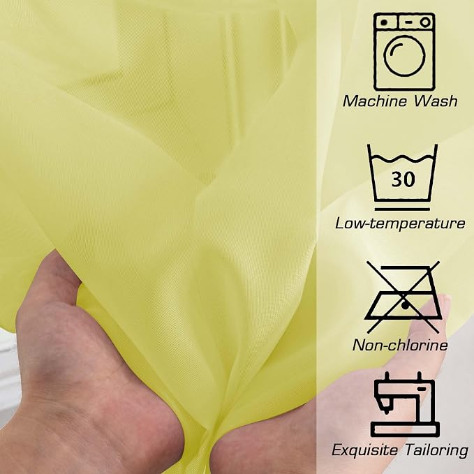 OWENIE Lemon Kitchen Sheer Curtains - Image 5
