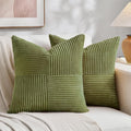 Fancy Homi 2 Packs Moss Green Decorative Throw Pillow Covers 20x20 Inch by Fancy+Homi