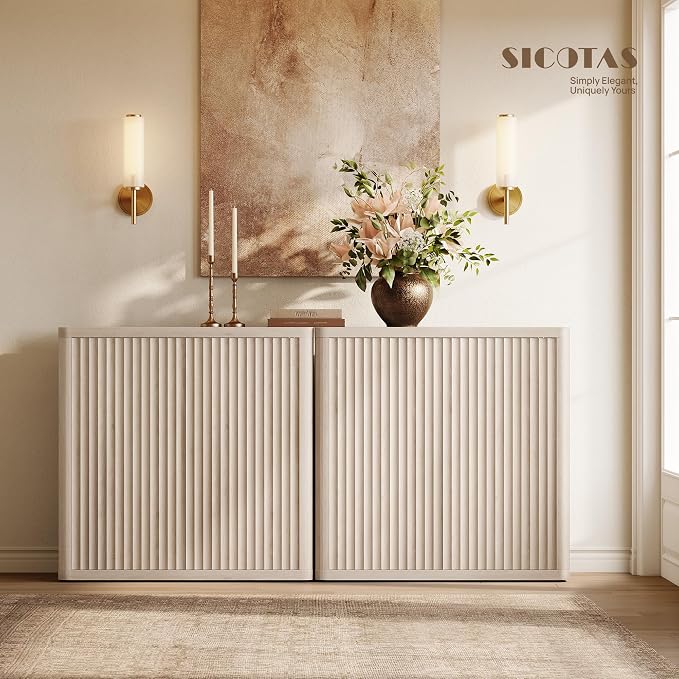 SICOTAS Buffet Cabinet with Storage 34.6" Sideboard Accent Modern Credenza with - Image 3