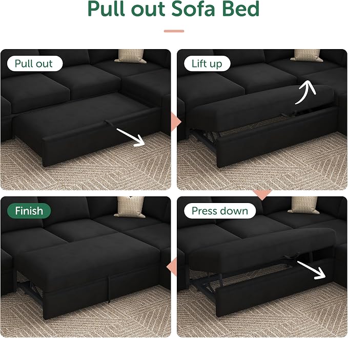 HONBAY Sleeper Sectional Couch - Image 5