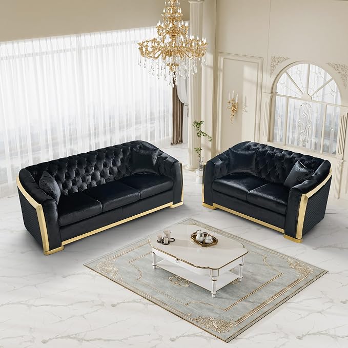 DAMAIFROM Mid Century Modern Chesterfield Sofa Couch, 3 Seat Tufted Sofas - Image 7