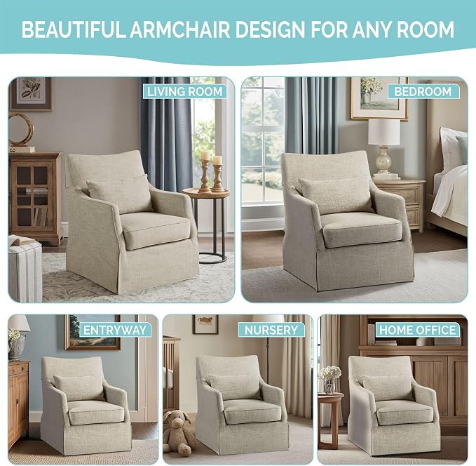 Martha Stewart London Swivel Chair - Image 6