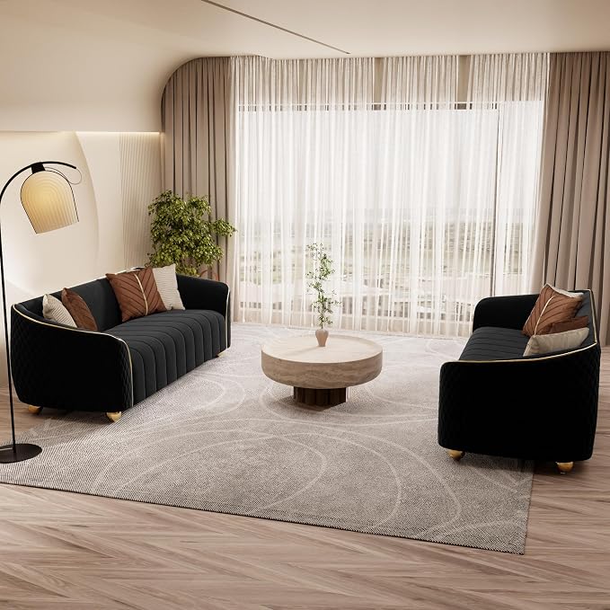 1-Piece Luxury Velvet Sofa Set for Living Room, Elegant Design Couch Set - Image 9