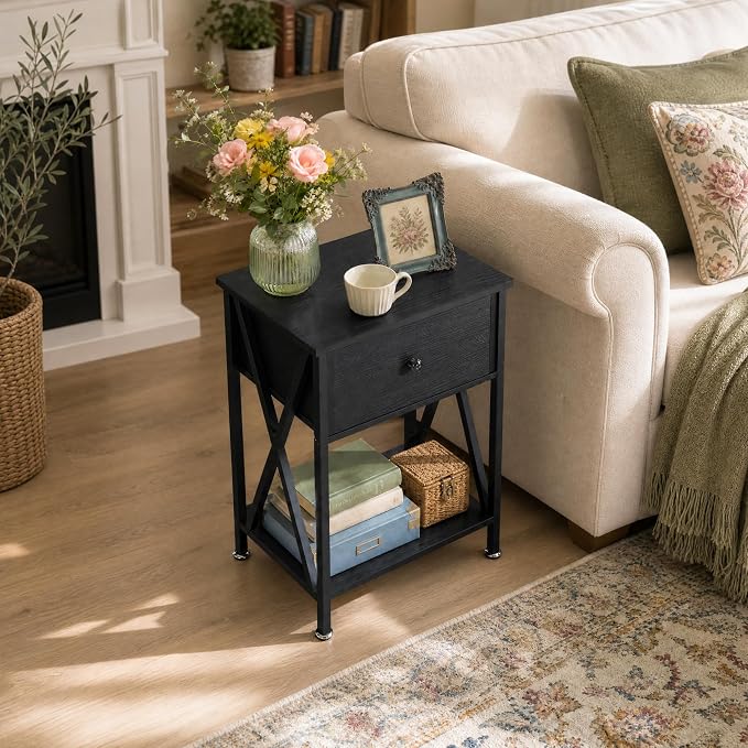 VECELO Nightstands Set of 2, Modern Bedside End Tables, Night Stands - Image 5