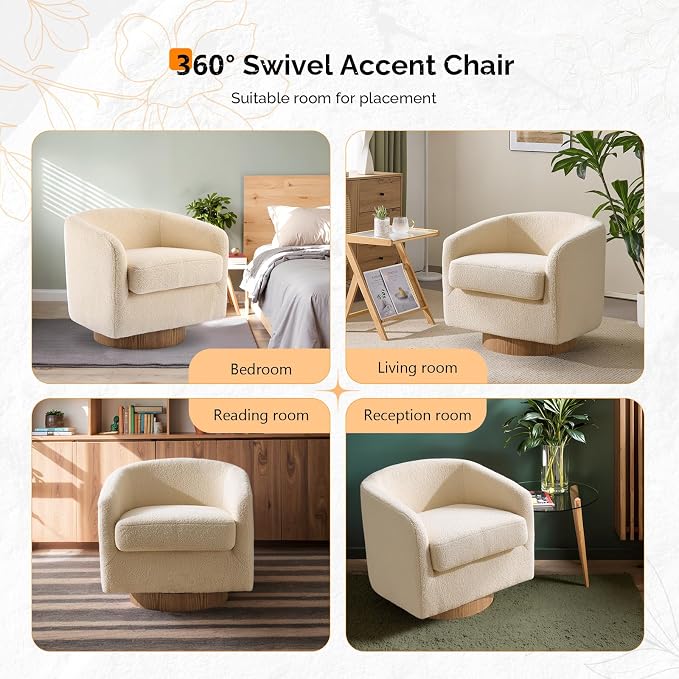 VINGLI 360°Swivel Accent Chair - Image 8
