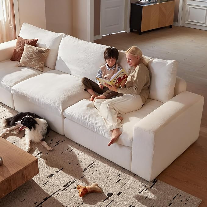 Cloud Couch Sectional 113.2'' Oversized Modular Deep Seat Sofa L Shaped Comfy - Image 3