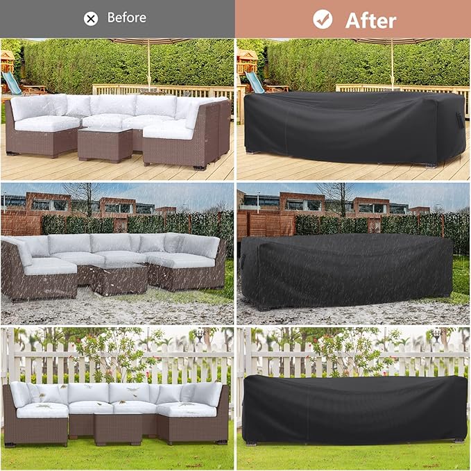 Patio Furniture Set Cover Waterproof, Mrrihand Outdoor Sectional Sofa Set Cover - Image 6