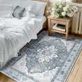 RELEANY Area Rugs 3'x4' Washable Non-Slip, Floral Vintage Distress Print by RELEANY