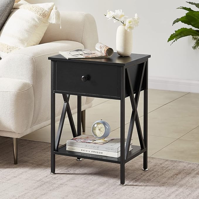 VECELO Nightstands Set of 2, Modern Bedside End Tables, Night Stands - Image 4