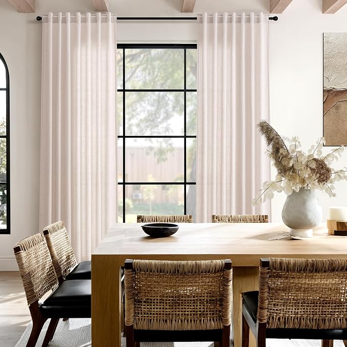 Natural White Linen Curtains 72 Inches Long - Image 8