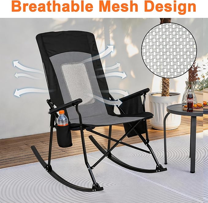 Romswi 2 Pack Rocking Camping Chair - Image 6