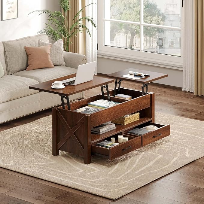 Seventable Coffee Table, 47.2" Lift Top Coffee Table - Image 6