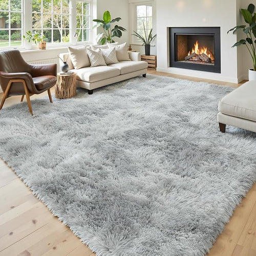 Area Rugs 10x14 Living Room, Shaggy Carpet Soft Plush Furry Bedside Rug Large by Junhejiamei