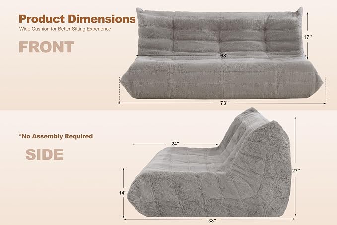 Bean Bag 3-Seater Chair Big Sofa Beanbag Chair - Image 2