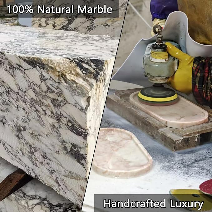 Real Luxurious Natural Marble Vanity Tray Genuine Marble Storage Tray - Image 9