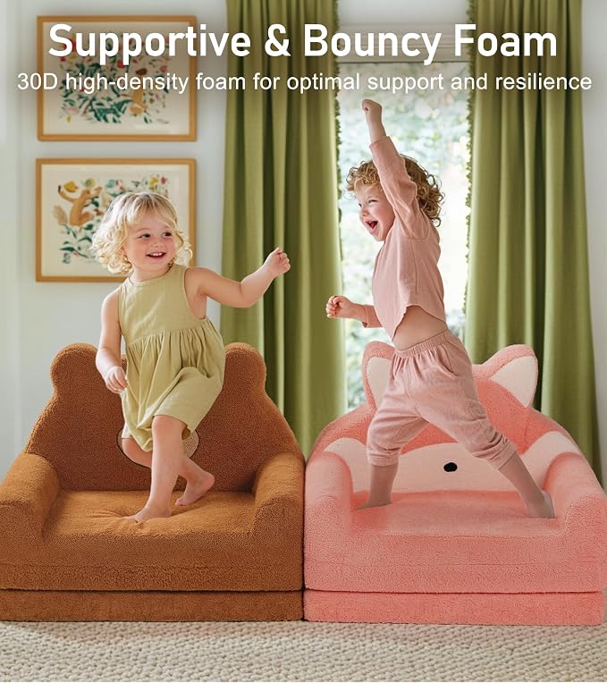 little dove Extra Wide Soft Toddler Couch Fold Out, Comfy Toddler Chair - Image 6