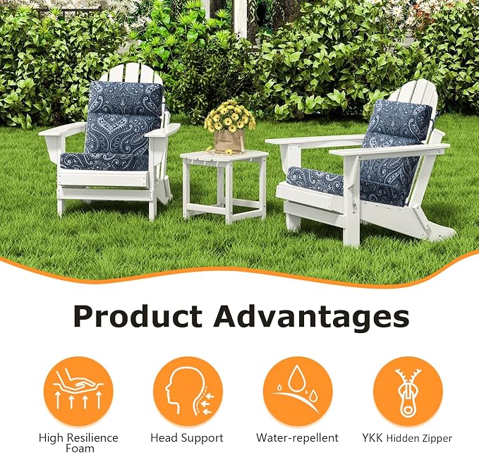 Unimatta Outdoor High Back Chair Cushion Seat Pads, 44 x 21 Inch - Image 2