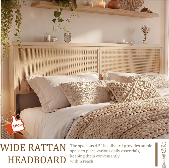 Brafab Natural Rattan Full Size Bed Frame - Image 6