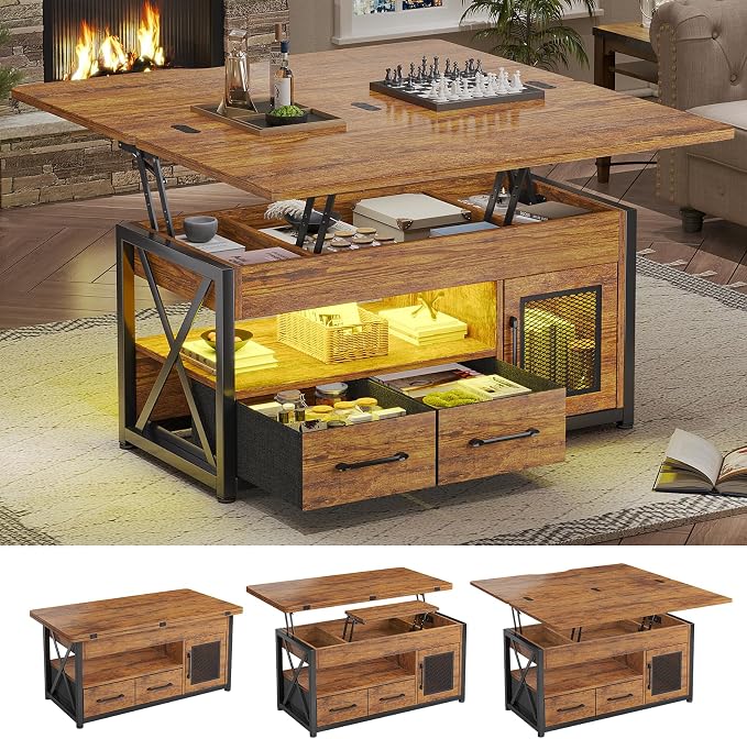 Itaar 40" Lift Top Coffee Table, 4 in 1 Coffee Tables by Itaar