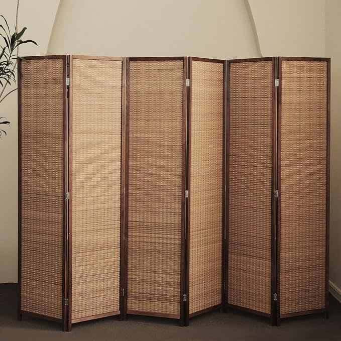 Furnnylane 6 Panel Bamboo Room Divider - Image 3