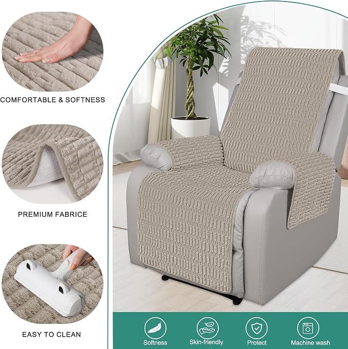 Foxdecor Recliner Chair Covers, Recliner Cover Non-Slip Chair Covers, Washable - Image 2