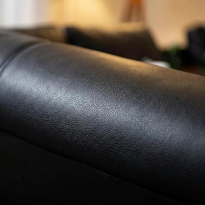 97.5" L Shaped Couch Set Leather, Modular Sectional Couches - Image 7