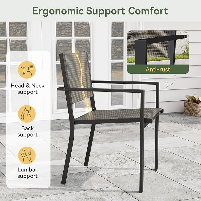 Aoxun 8-Piece Patio Table and Chairs Set & 15ft Patio Umbrella - Image 6