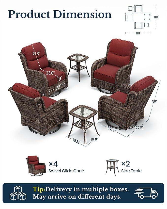 HILLGA 6-Piece Luxury Patio Furniture Set - Image 2