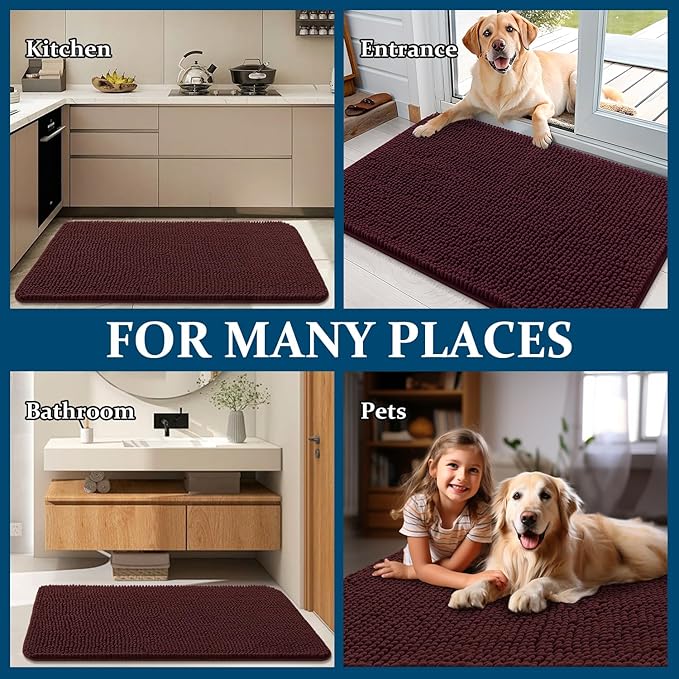 OLANLY Dog Door Mat for Muddy Paws 50x30, Absorbs Moisture and Dirt, Absorbent - Image 8