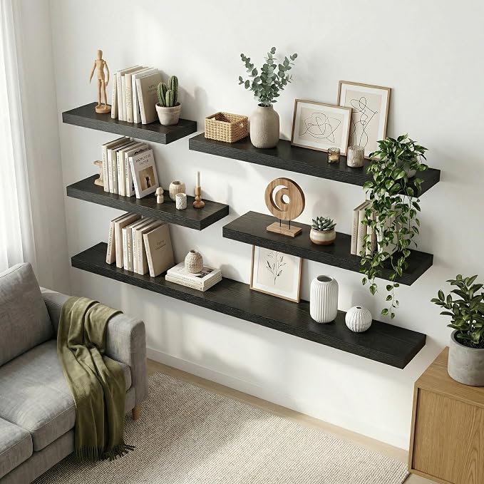 12 inch Deep Floating Shelves for Wall, 48 inch Wide Engineered Wood Wall - Image 3