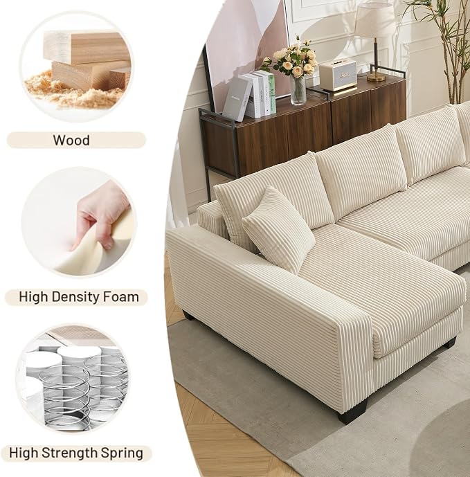 114" Sectional Couches with Pull Out Bed - Image 9