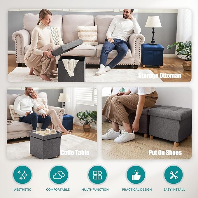 BRIAN & DANY Ottoman with Storage, Small Storage Ottoman - Image 6