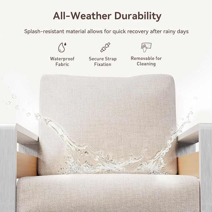 Aoxun Aluminum Outdoor Patio Furniture Set, 3 Seats Metal Sectional Patio - Image 5
