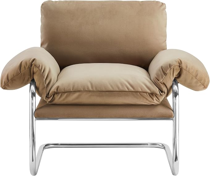Modway Ansel Performance Velvet Accent Chair in Taupe - Image 8
