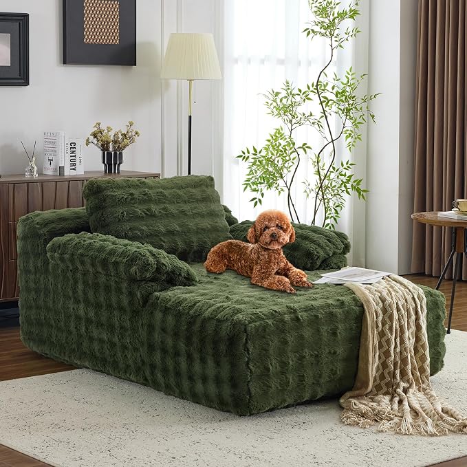 VINGLI Boneless Chaise Lounge Chair Indoor, 55.5" Deep Seat Sleeper Sofa Bed - Image 9