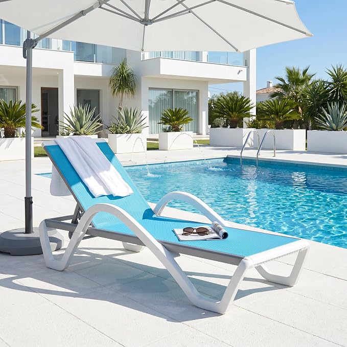 PURPLE LEAF Patio Chaise Lounge Chair by PURPLELEAF