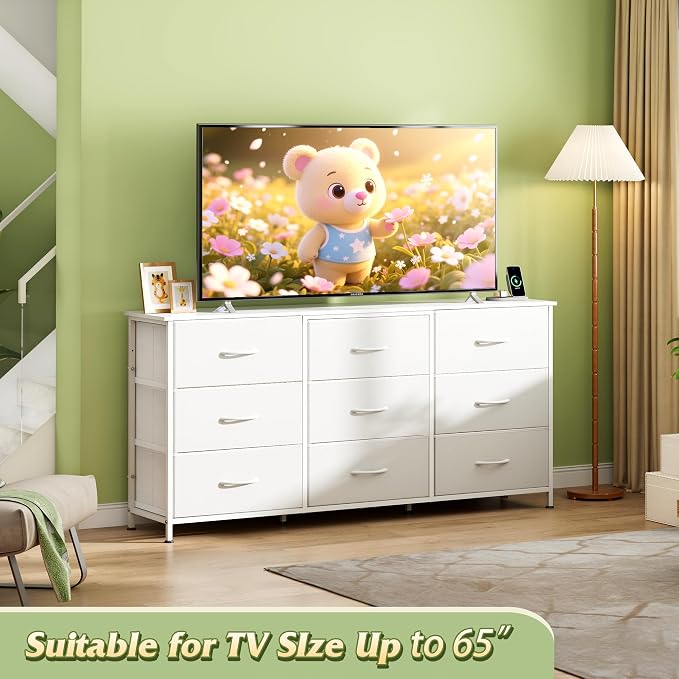 WLIVE 54''W Dresser for Bedroom, 65 inch TV, Wide Chest of Drawers - Image 5