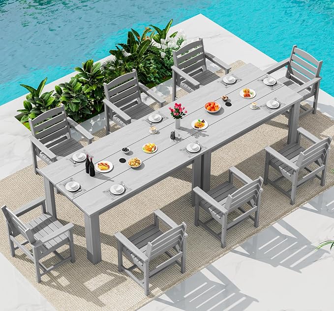 SERWALL Outdoor Dining Sets for 8, Outdoor Dining Sets for 8 Person by SERWALL