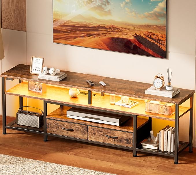 Huuger 63 Inch LED TV Stand for 65 70 Inch TV, Entertainment Center by Huuger