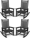 SERWALL Oversized Outdoor Rocking Chair Set of 4, HDPE Rocker by SERWALL