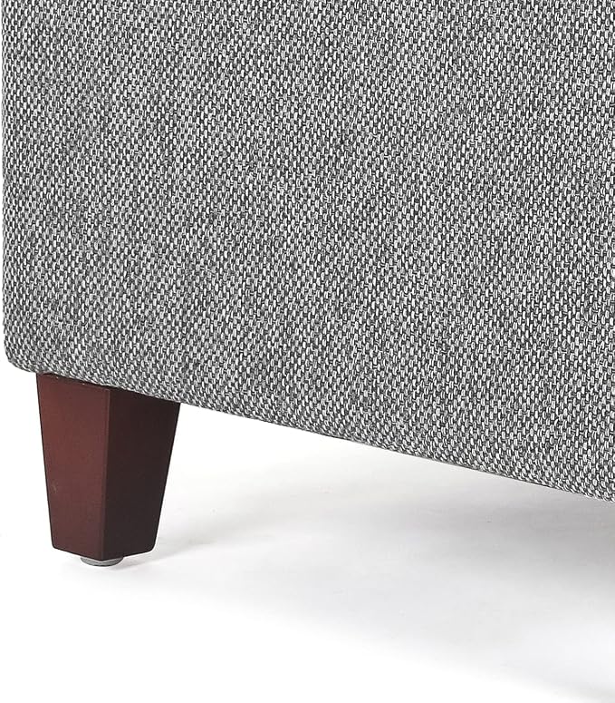 Adeco 17 Inch Square Linen Storage Ottoman - Image 7