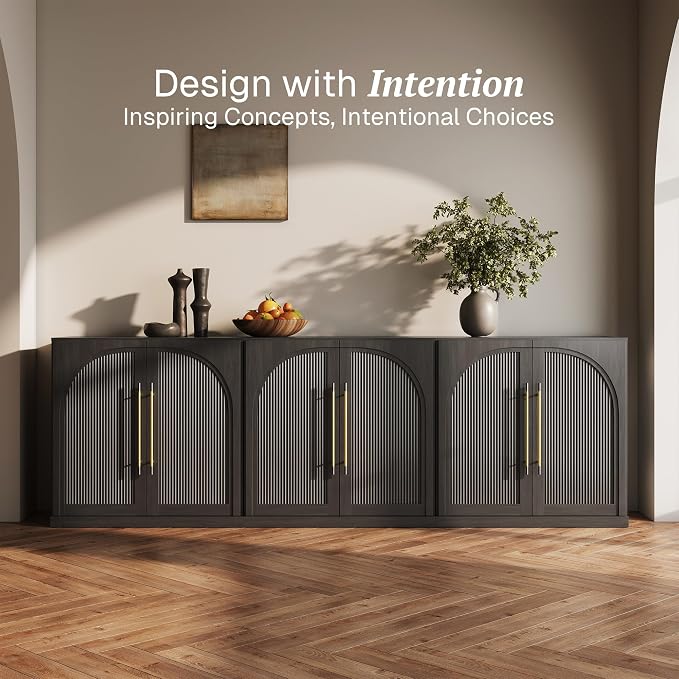 BELLEZE 3 Tier Bookshelf with Double-Arc Door - Image 3