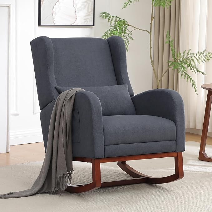 HCHAIRH Nursery Rocking Chair, Wingback Rocking Chair Nursery - Image 7