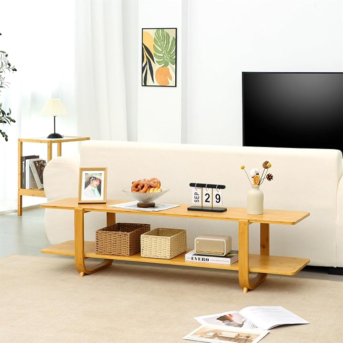Bamboo TV Stand for TVs up to 65", Accent Entertainment Center - Image 5