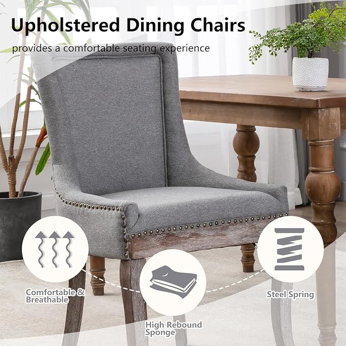 Modern Dining Chairs Set of 2, High Back Dining Chairs Side Chairs - Image 4