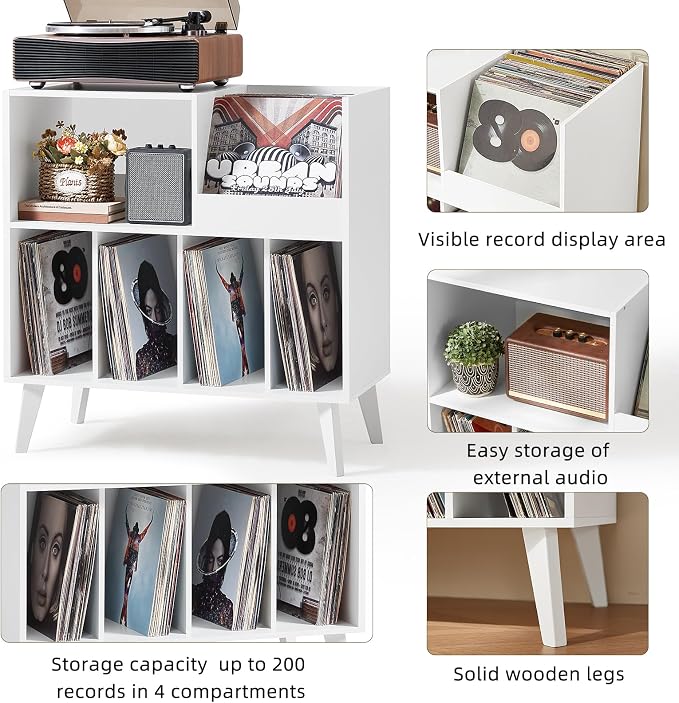 LELELINKY Large Record Player Stand, Turntable Stand - Image 6