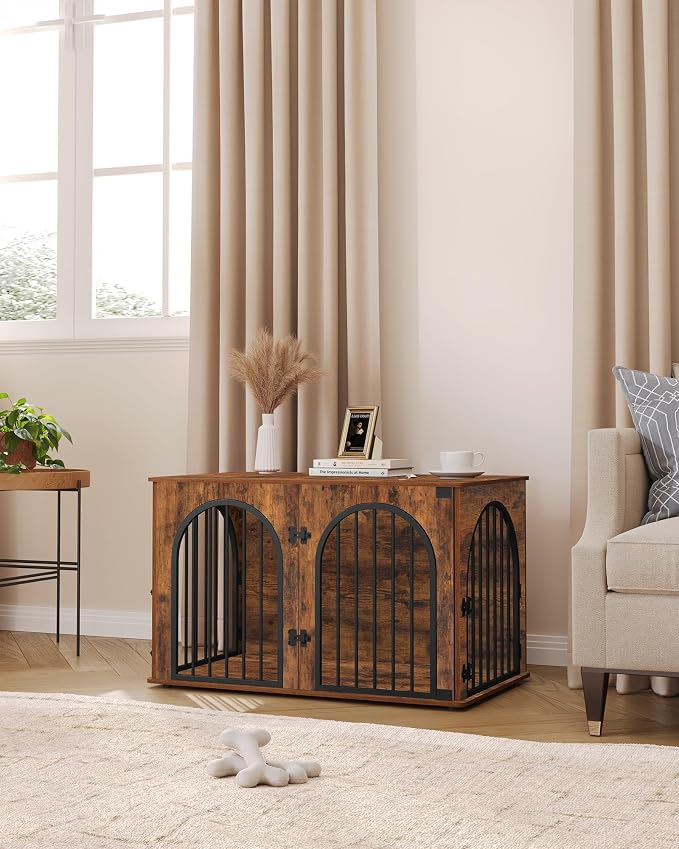 Hzuaneri 39.4" Wooden Dog Crate Furniture, Indoor Dog Kennel Dogs Cage - Image 3