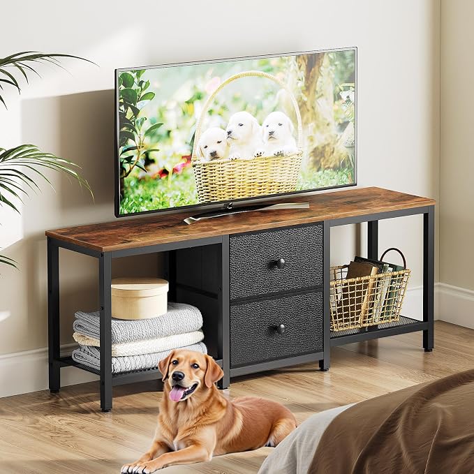 YATINEY TV Stand for TVs up to 55", Entertainment Center - Image 2